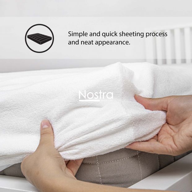 Fitted terry sheets TERRYBTL-OPTIC WHITE 120x200 cm