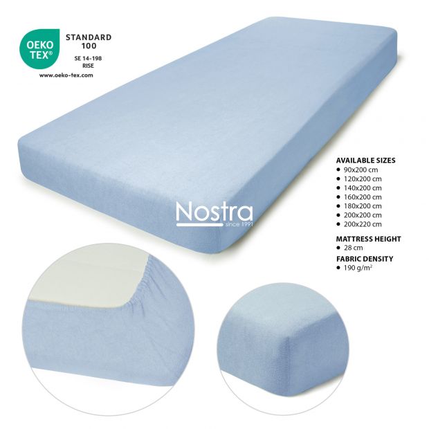 Fitted terry sheets TERRYBTL-LIGHT BLUE 200x220 cm