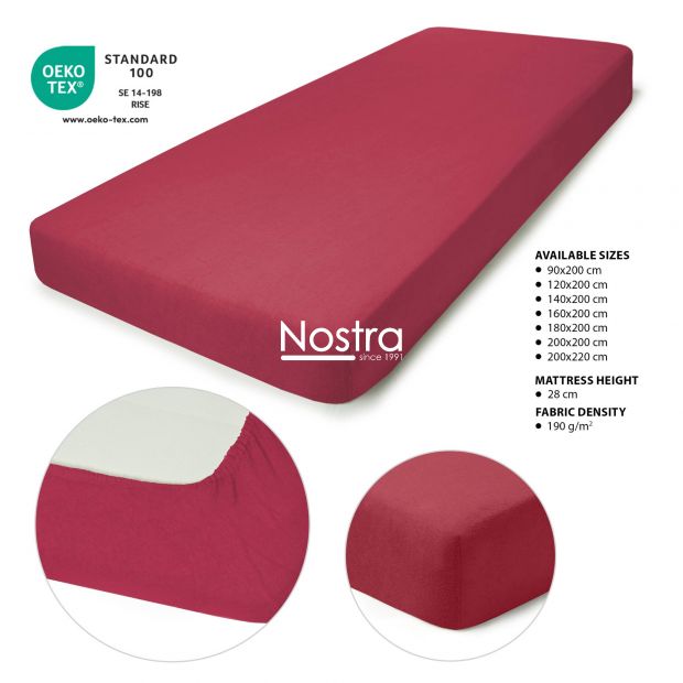 Fitted terry sheets TERRYBTL-WINE RED 200x220 cm