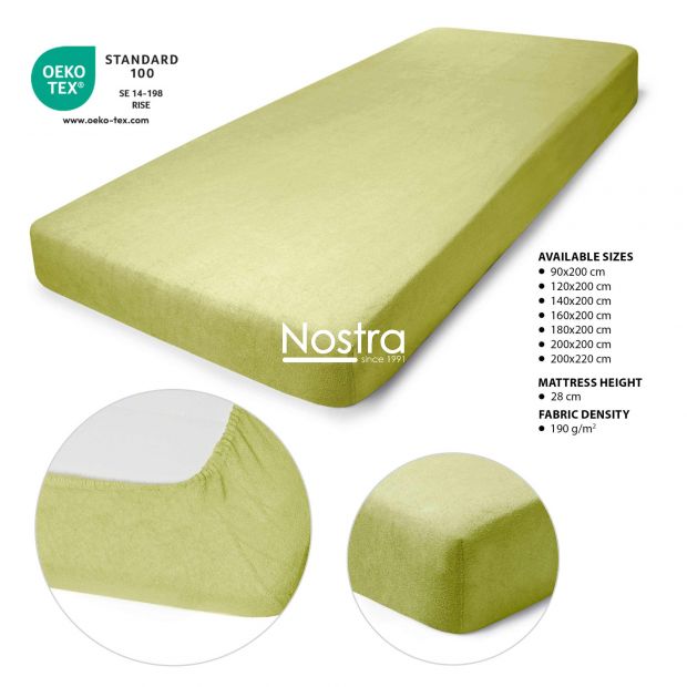 Fitted terry sheets TERRYBTL-LEAF GREEN 120x200 cm