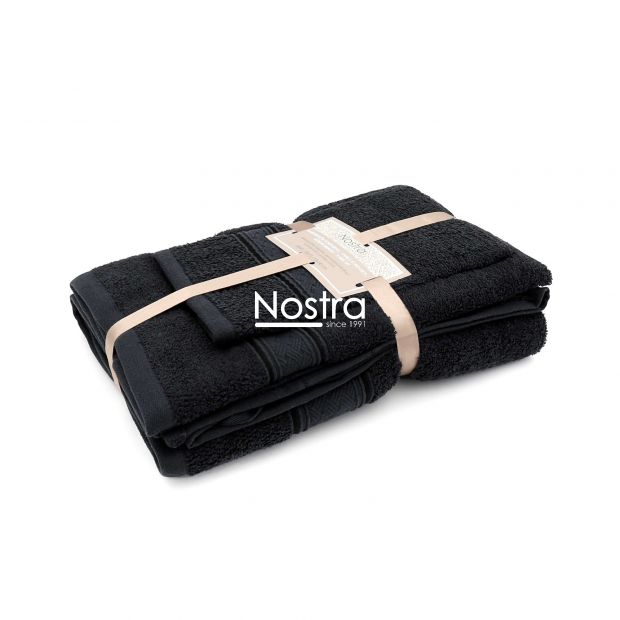 3 piece towel set T0184 T0184-BLACK 30x50, 50x70, 70x140 cm