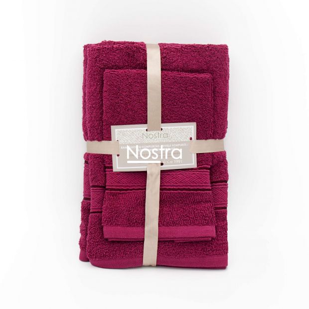 3 piece towel set T0184 T0184-BERRY 345 30x50, 50x70, 70x140 cm