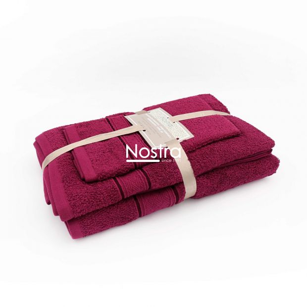 3 piece towel set T0184 T0184-BERRY 345 30x50, 50x70, 70x140 cm