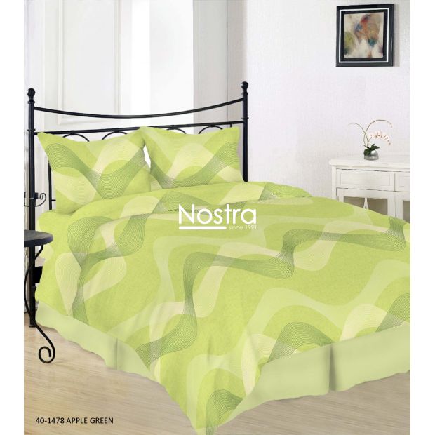 Kokvilnas gultas veļa DOLLY 40-1478-APPLE GREEN 200x220, 50x70 cm