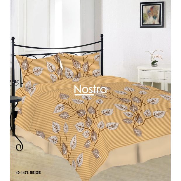 Kokvilnas gultas veļa DAELYN 40-1476-BEIGE 200x220, 70x70 cm