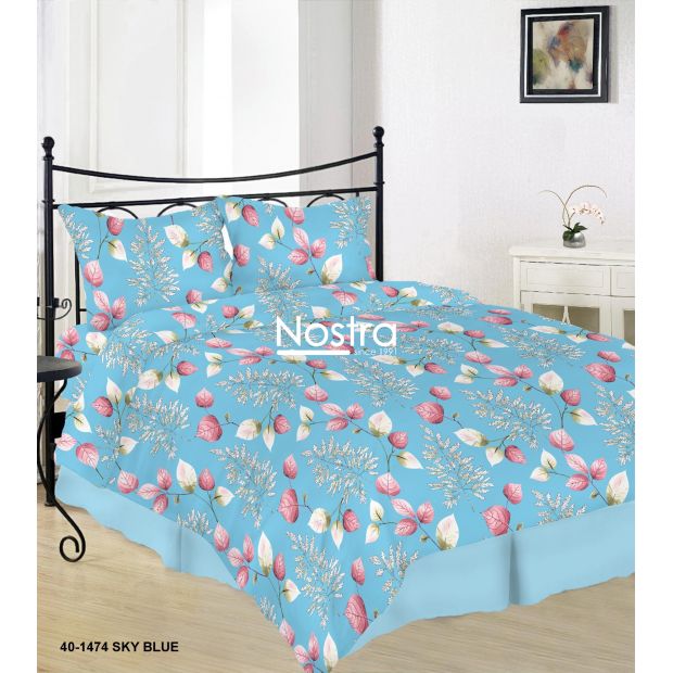 Kokvilnas gultas veļa DANIELLA 40-1474-SKY BLUE 200x220, 70x70 cm