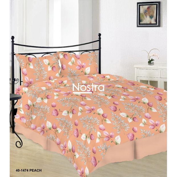 Cotton bedding set DANIELLA 40-1474-PEACH 200x220, 70x70 cm