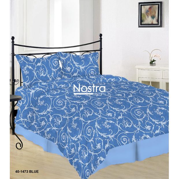 Cotton bedding set DAHLIA 40-1473-BLUE 200x220, 70x70 cm