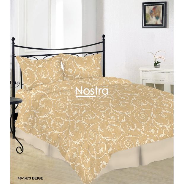 Kokvilnas gultas veļa DAHLIA 40-1473-BEIGE 200x220, 70x70 cm