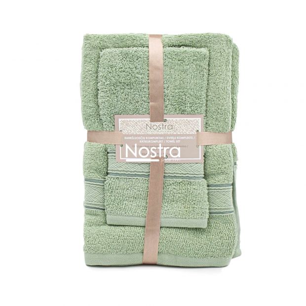 3 piece towel set T0184 T0184-PALE OLIVE 398