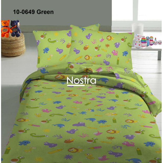 Children bedding set SCHOOL 10-0649-GREEN 140x200, 50x70 cm