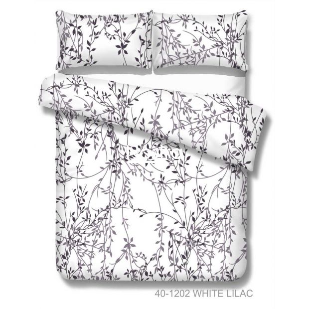 Polycotton bedding set ABSTRACT 40-1202-WHITE LILAC 140x200, 50x70 cm