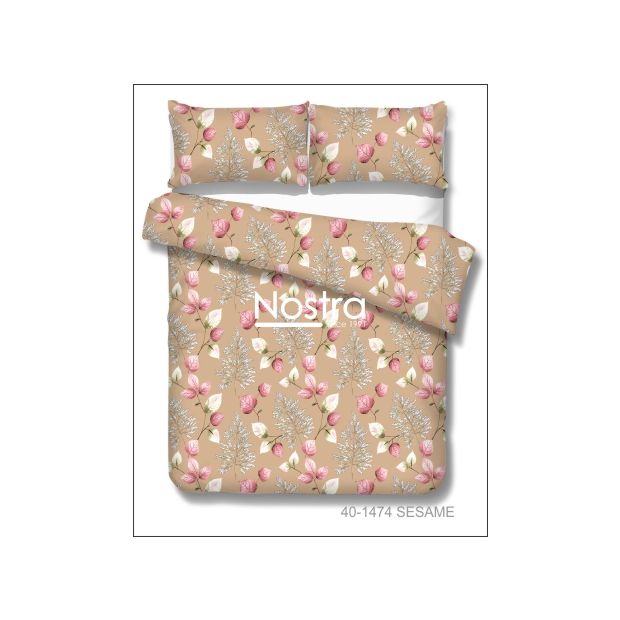 Cotton bedding set DANIELLA 40-1474-SESAME 200x220, 70x70 cm