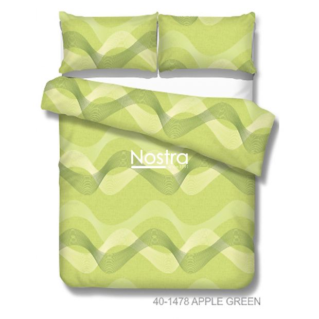 Cotton bedding set DOLLY 40-1478-APPLE GREEN 200x220, 50x70 cm