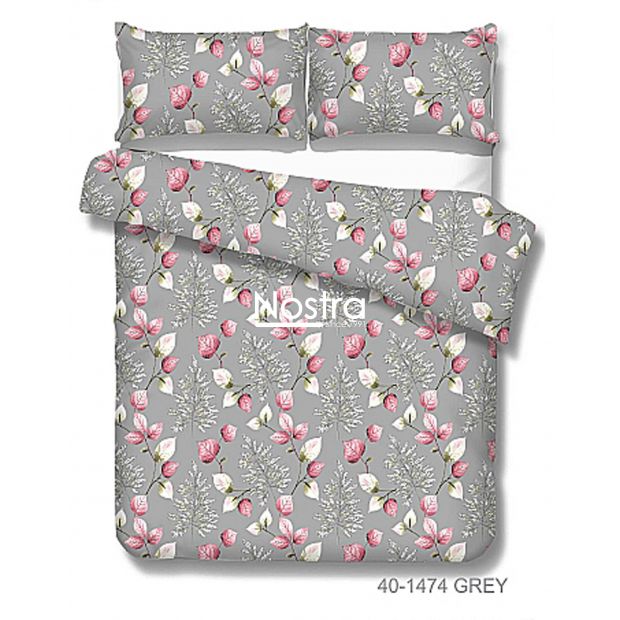 Cotton bedding set DANIELLA 40-1474-GREY 200x220, 70x70 cm