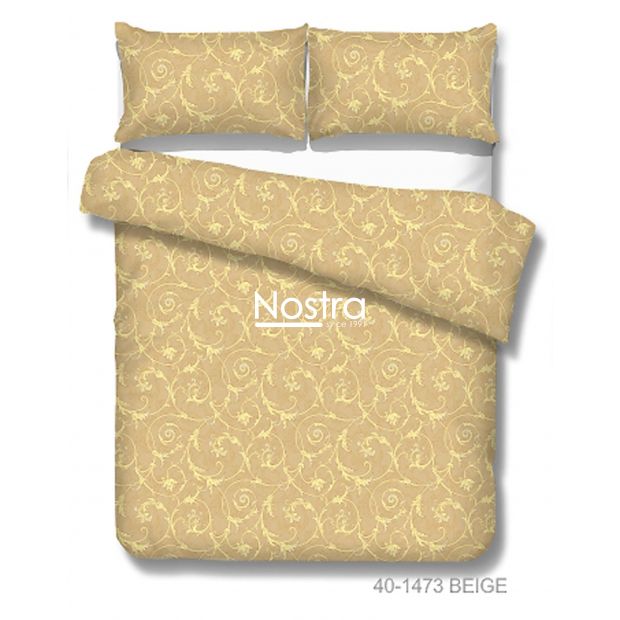 Cotton bedding set DAHLIA 40-1473-BEIGE 200x220, 70x70 cm