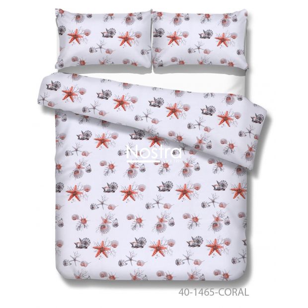 Cotton bedding set DANIKA 40-1465-CORAL 200x220, 70x70 cm