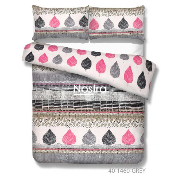 Cotton bedding set DARLENE 40-1460-GREY 200x220, 50x70 cm