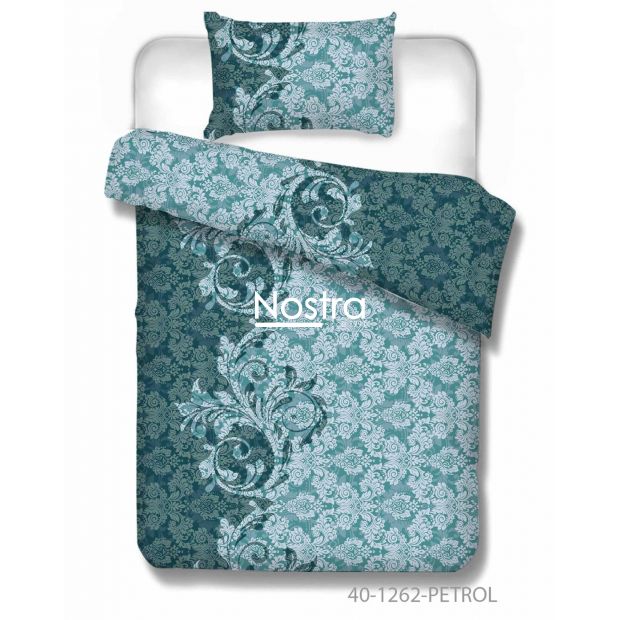 Cotton bedding set DELAINEY 40-1262-PETROL 140x200, 50x70 cm