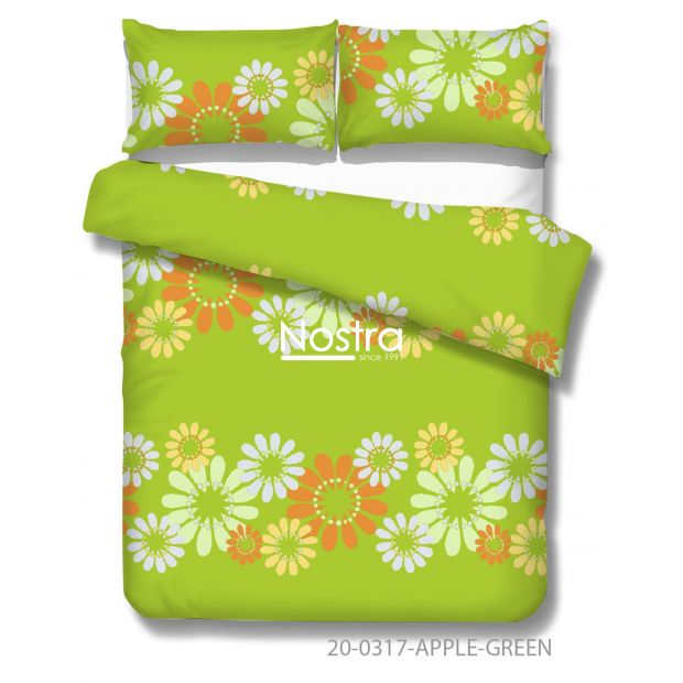 Kokvilnas gultas veļa DANAE 20-0317-APPLE GREEN 140x200, 50x70 cm