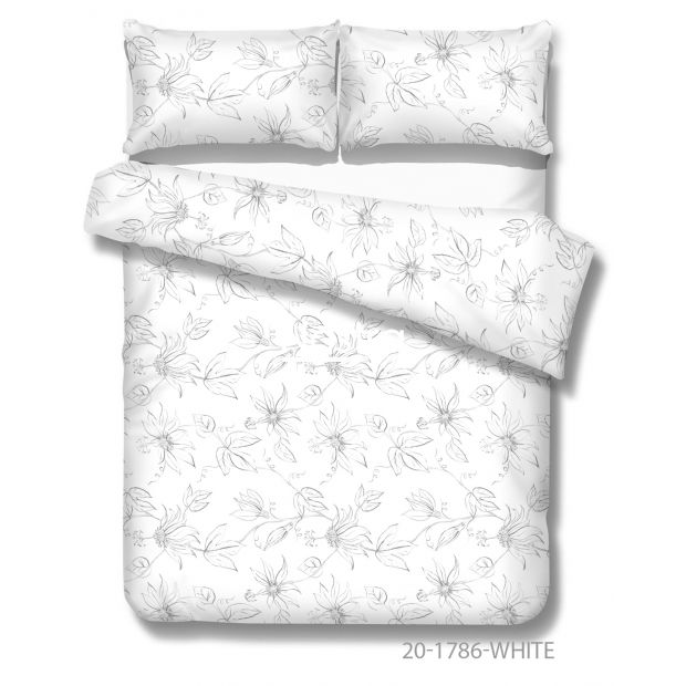 Flaneļa gultas veļa BRIAR 20-1786-WHITE 200x220, 50x70 cm