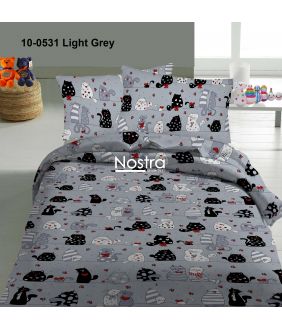 Bērnu katūna gultas veļa CATS IN LOVE 10-0531-LIGHT GREY