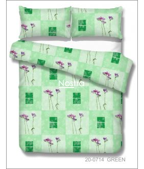 Polycotton bedding set FLOWERS 20-0714-GREEN 20-0714-GREEN