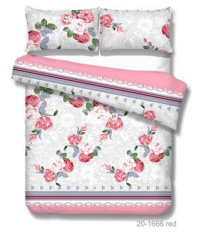 Polycotton bedding set FLOWERS 20-1666-RED 20-1666-RED