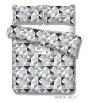 Polycotton bedding set GEOMETRY 30-0706-GREY