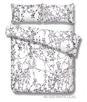 Polycotton bedding set ABSTRACT 40-1202-WHITE LILAC 40-1202-WHITE LILAC