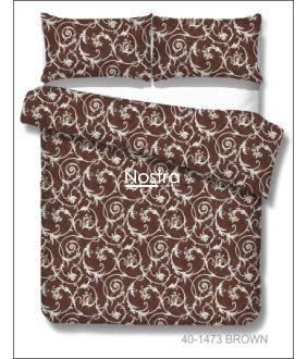 Cotton bedding set DAHLIA 40-1473-BROWN