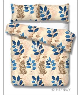 Polycotton bedding set ABSTRACT 40-1487-NAVY