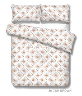 Cotton bedding set DEON 30-0807-BROWN 30-0807-BROWN